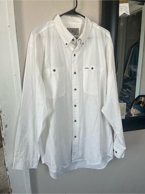The Territory Ahead White Button-Down Shirt with Chest Pockets